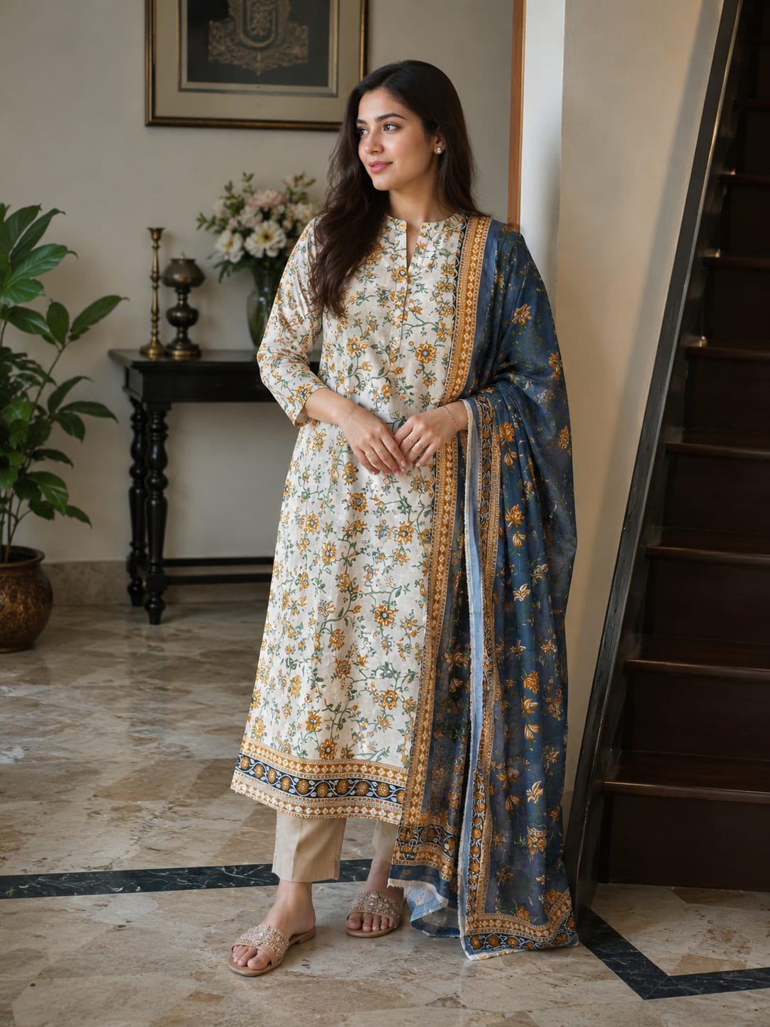 Premium 3 piece unstitch Lawn suit