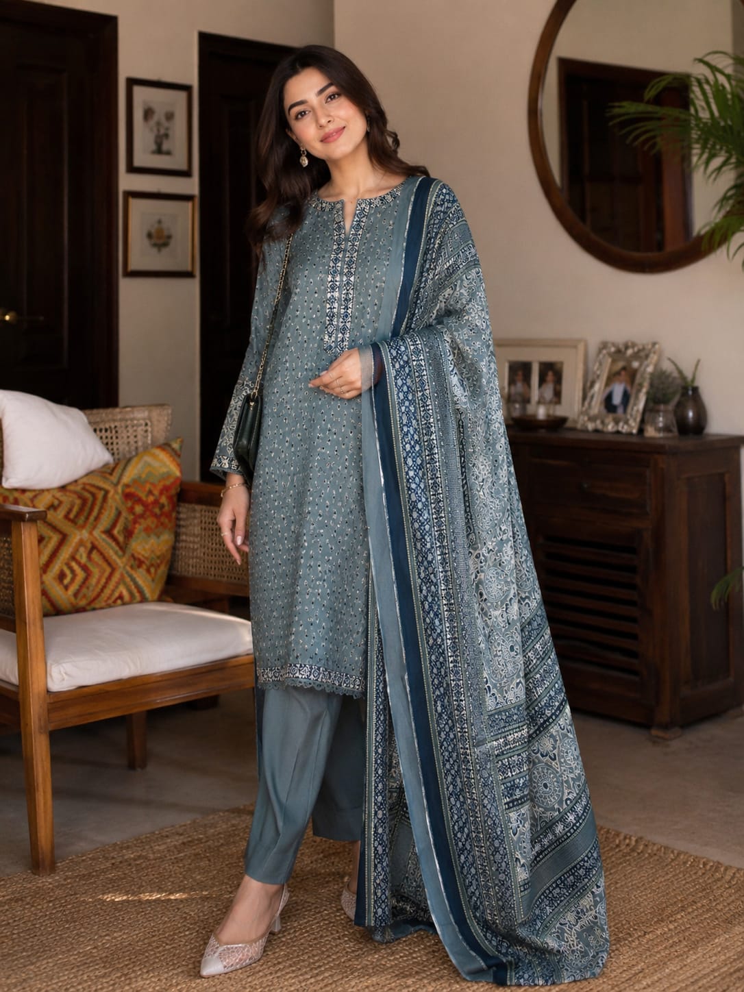 Premium 3 piece unstitch Lawn suit