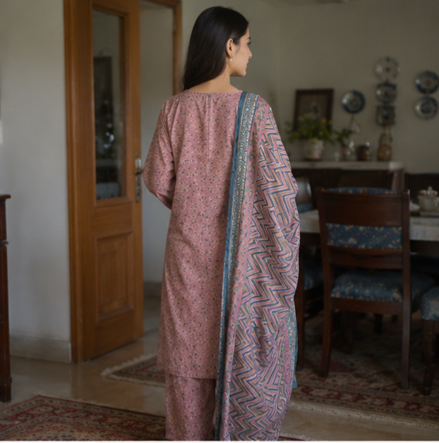 Premium 3 piece Stitch Lawn suit view 3