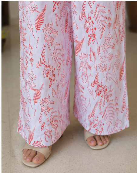 Minimal Luxe 2 Piece, Shirt with front button detailing printed Trouser Set view 6