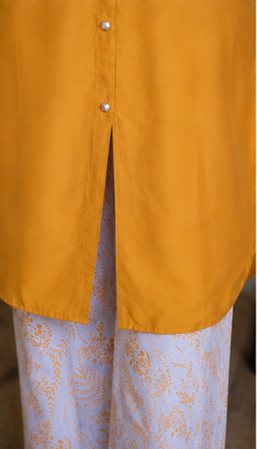 Minimal Luxe 2 Piece, Shirt with front button detailing printed Trouser Set