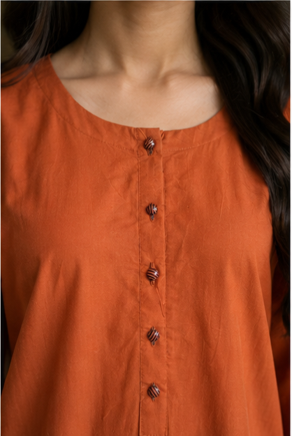 Minimalist Rust Womens 2-Piece Dress view 5
